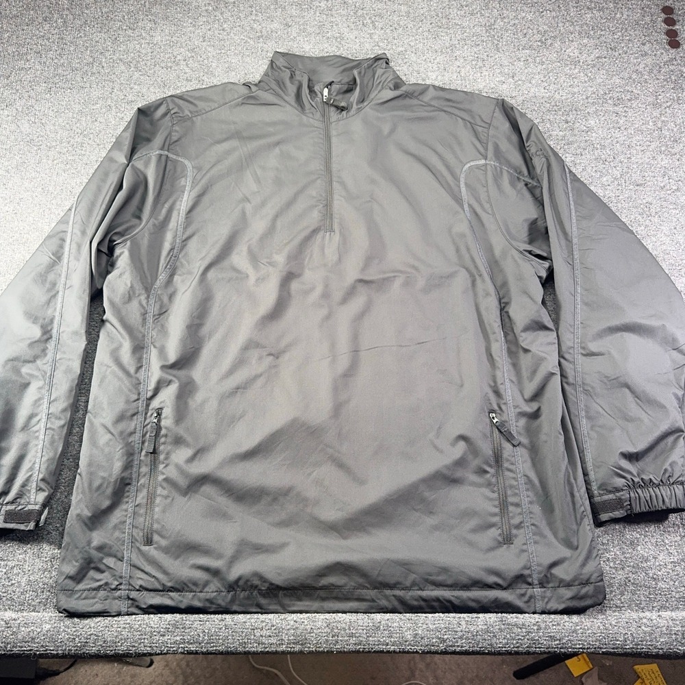 Nike Golf Dri-FIT Mens XXL Gray 1/2 Zip Windbreaker Pullover Jacket EMC2